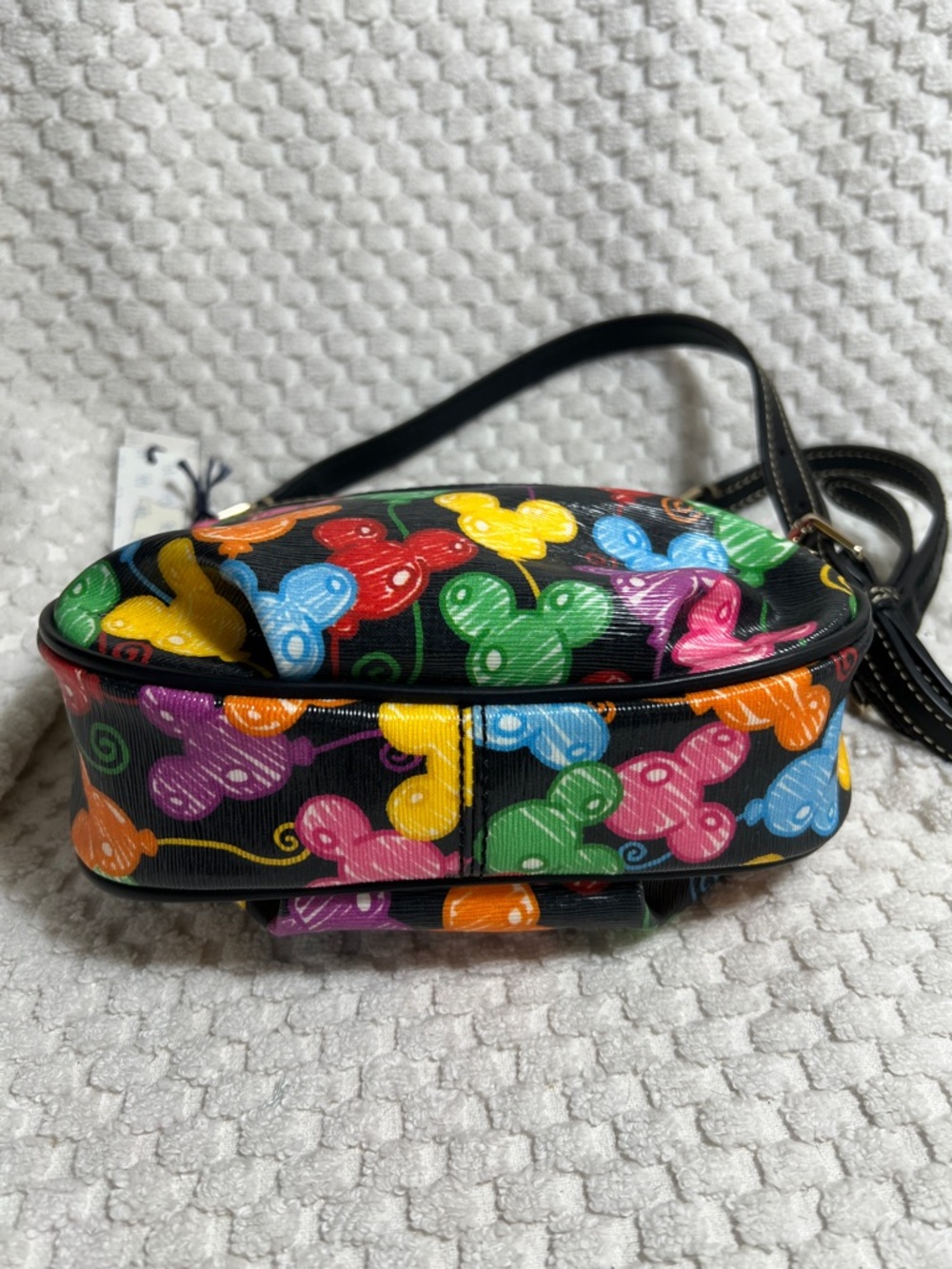 Dooney & Bourke Black Crossbody with Bright Multi Mickey Balloon Print - Picture 6 of 10